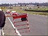 Both Civics on the pit straight